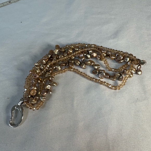 Gorgeous multi strand freshwater pearl 925 bracelet - Picture 7 of 7